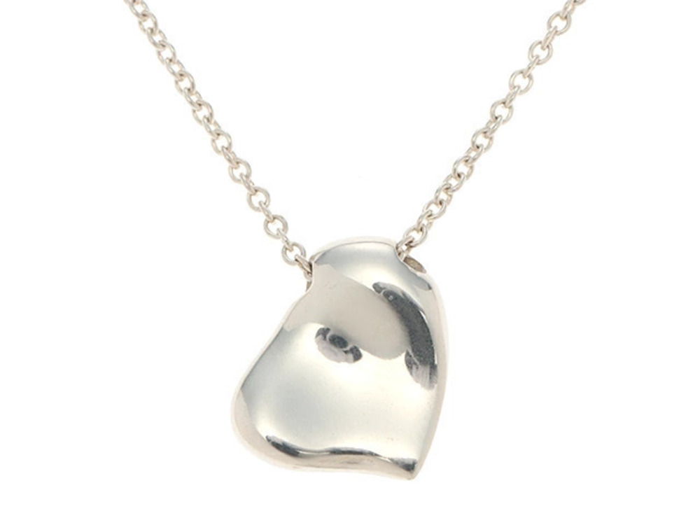 Tiffany Co Elsa Peretti Full Heart Toggle Necklace Sterling Silver
